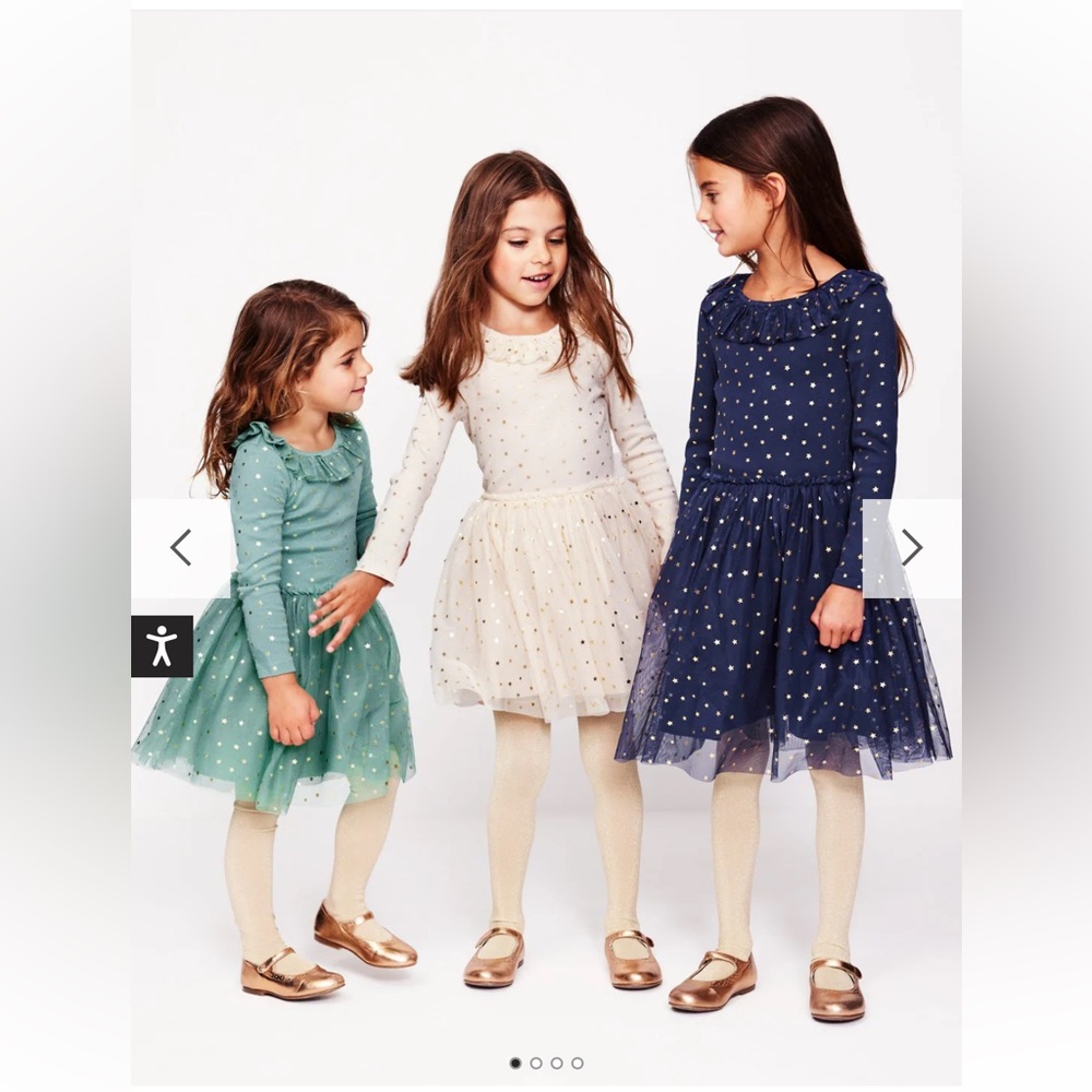 NEW Mini Boden Twirly Tulle Dress College Navy Gold Stars Girls 2-3 Years - Picture 10 of 13